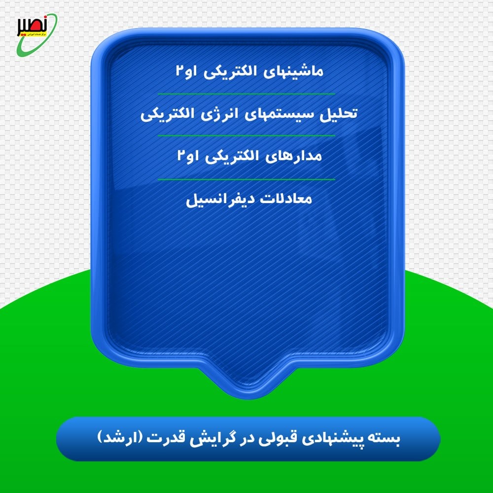 بسته پیشنهادی قبولی در ارشد برق گرایش قدرت کنکور 1406