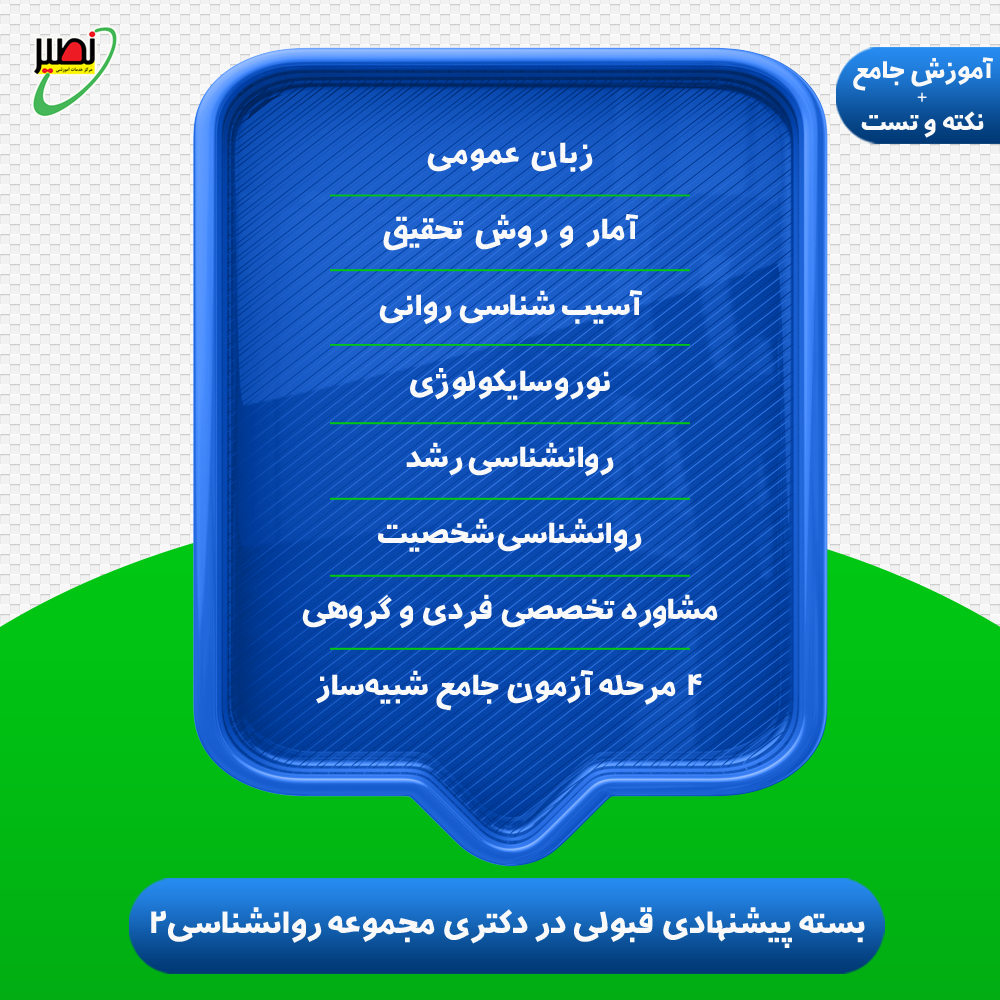 بسته پیشنهادی قبولی در دکتری مجموعه روانشناسی2 کنکور 1405