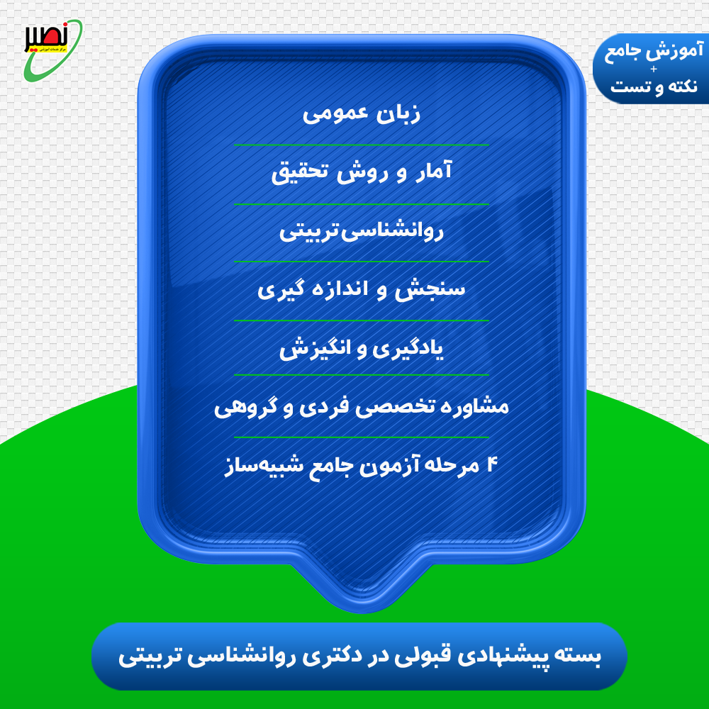 بسته پیشنهادی قبولی در دکتری روانشناسی تربیتی کنکور 1405