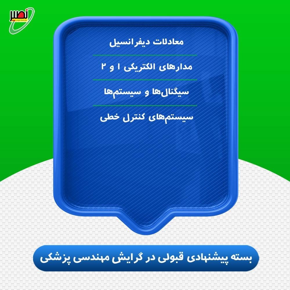 بسته پیشنهادی قبولی در ارشد برق گرایش مهندسی پزشکی کنکور 1406