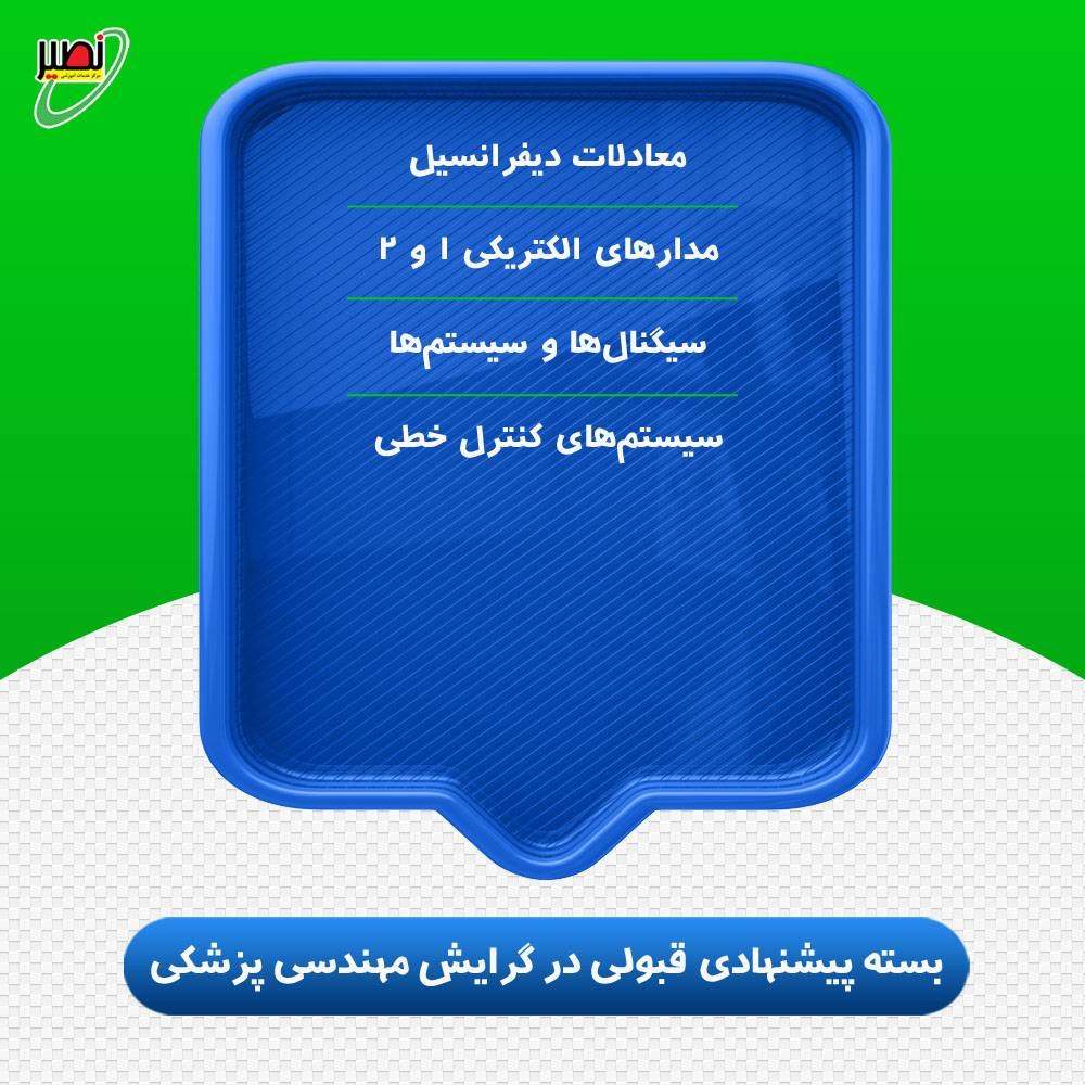 بسته پیشنهادی قبولی در ارشد برق گرایش مهندسی پزشکی کنکور 1406