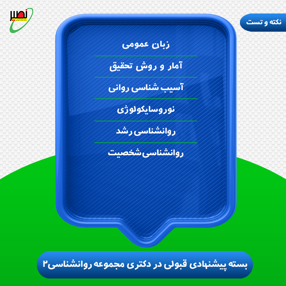 بسته پیشنهادی قبولی در دکتری مجموعه روانشناسی2 کنکور 1405